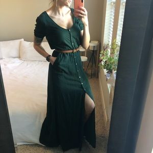 Street Forest Green Maxi Dress